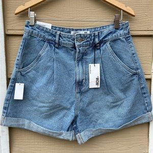 Refuge Denim Mom High Rise Denim Shorts Size 11 Roll Hem